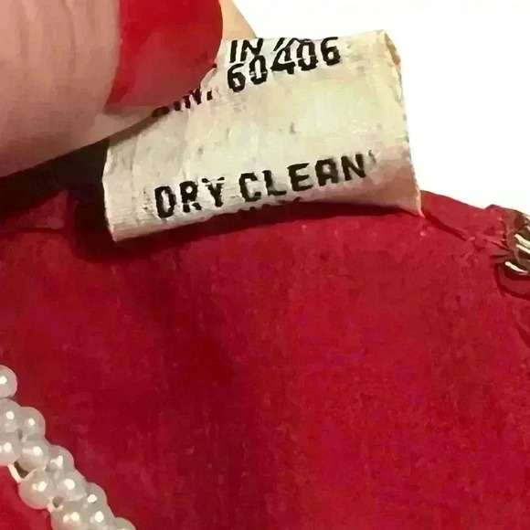 Vtg Norman’s Atlanta Glass Beaded Asymetrical Zig Zag Top Size Med Silk Art Deco - Picture 6 of 12